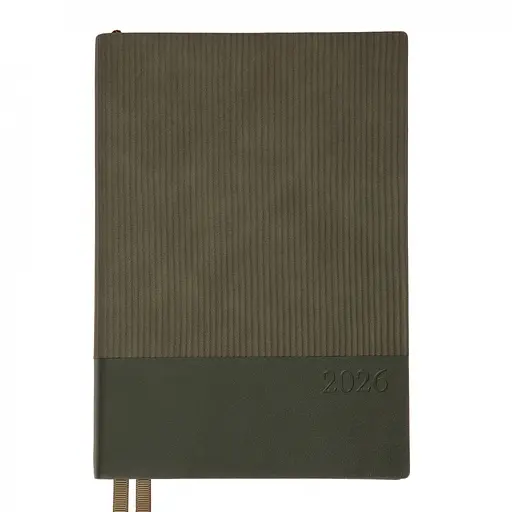 Дневник-деловая записная книжка А5 Leo Planner Velvet 2026 мягкий темно-зеленый 368 страниц (252637)