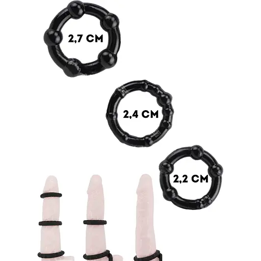 Ерекційне кільце Passion 3 шт. чорне (4821002030071) - фото 2