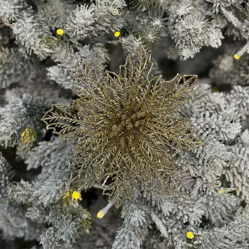 Ялинкова іграшка MIS LT Квітка Різдвяник павутинка-2 17х17х4 см золотий - фото 2