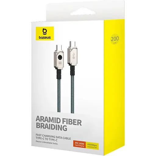 Кабель Baseus Unbreakable USB-C to USB-C 100W 2m Stellar White (P10355800221-01) [152050] - фото 7