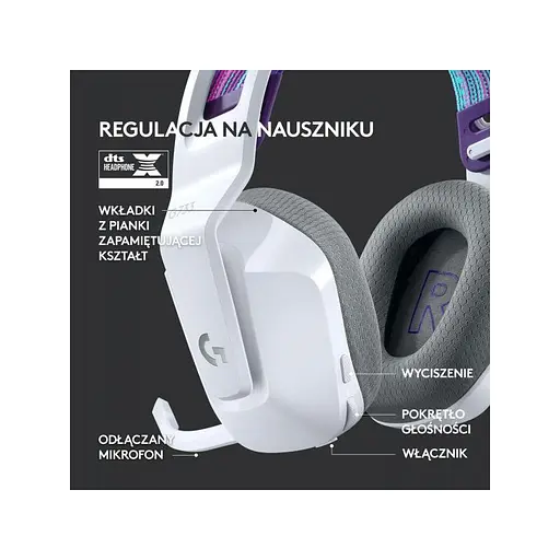 Комп'ютерна гарнітура Logitech G733 Lightspeed Wireless RGB White (981-000883) - фото 10