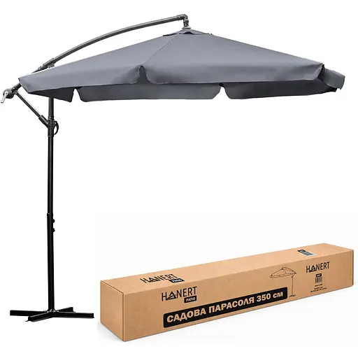 Садова парасоля Hanert Patio 350 см Grey - фото 1