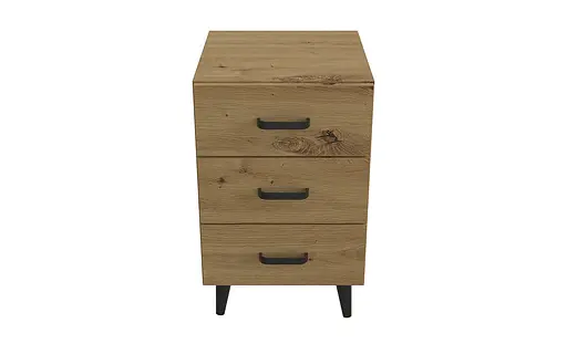 Тумба Віва 3 на конусних ніжках Ferrum-decor 56,5x35x40 Чорний метал ДСП Дуб Артізан 16 мм (FRD-106824) - фото 3