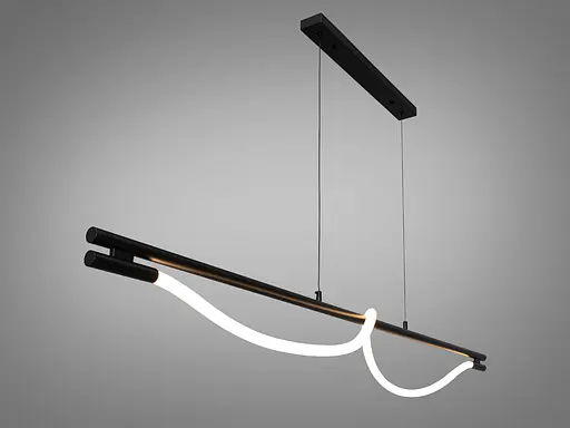 Сучасна світлодіодна люстра Шланг, 32 Вт, чорна люстра на тросах - фото 3