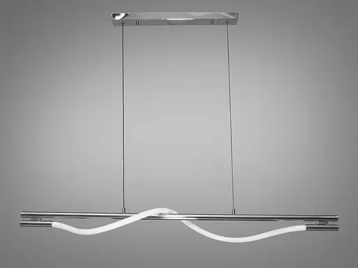 Сучасна світлодіодна люстра в кабінет з серії "Роуплайт", 32W, хром - фото 1