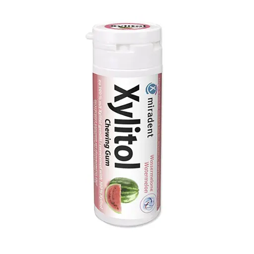 Жувальна гумка з ксилітолом Xylitol Chewing Gum WaterMelon 30 шт, Miradent - фото 1