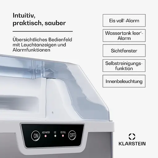 Льодогенератор Klarstein Wallberg Nugget Ice Maker 12 кг/24 год (10045386) - фото 2