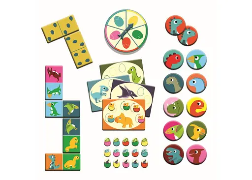 Настольная игра Djeco Динозавры 3 в 1: Бинго + Мемо + Домино (Dinosaurs: Bingo + Memo + Domino) (DJ08132) - фото 3