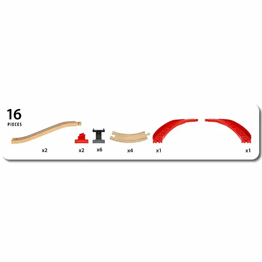 Набор восходящих кривых путей для железной дороги Brio 16 элементов (33995) - фото 2