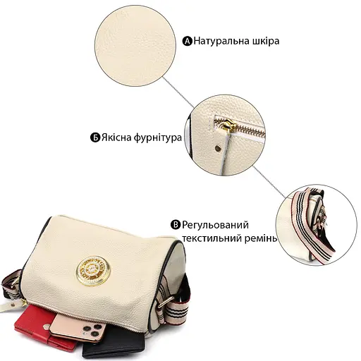 Сумка Vintage из натуральной кожи 21.5х14х9.5 см sum0029025 - фото 4