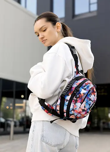 Сумка через плечо женская бананка Sambag Flex Pro принт "Flowers" 30×17×15 см (85451153) - фото 2