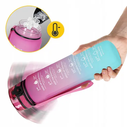Пляшка для води 4FIZJO спортивна 1000 мл 4FJ0630 Pink/Sky Blue (P-5905973400770) - фото 9