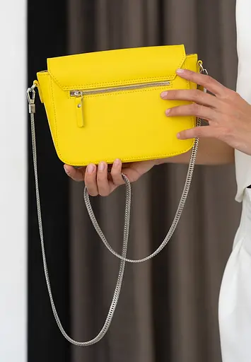 Жіноча шкіряна сумочка Yoko жовтий краст - фото 6