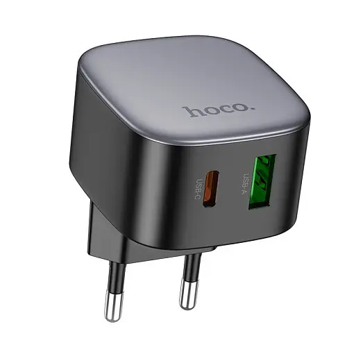 Мережевий зарядний пристрій Hoco CS32A Rise PD20W+QC3.0 charger чорний - фото 3