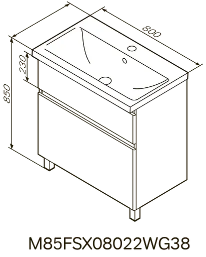 Тумба підлогова AM.PM X - Joy 80 см з умивальником M85-FSX0802-WC0802WG38 - фото 9