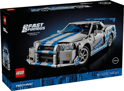 Конструктор LEGO Technic Двойной форсаж Автомобиль Nissan Skyline GT-R (R34) 1410 деталей (42210) - фото 2