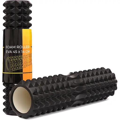 Массажный ролик Cornix EVA 45 x 14 см (валик, роллер) XR-0334 Black - фото 1