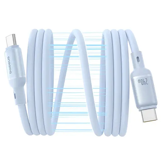 Дата кабель Baseus PicoGo Magnetic Liquid Silicone Type-C to Type-C 240W (1m) (P10376800) Galaxy Blue - фото 3