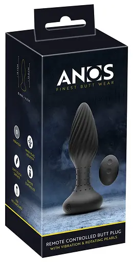 Анальна пробка Anos Finest Butt Plug Wear 15.1 см (чорний) - фото 9
