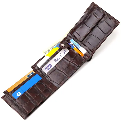 Мужской кожаный кошелек Canpellini 12х9.7х2 см acs0025642 - фото 5