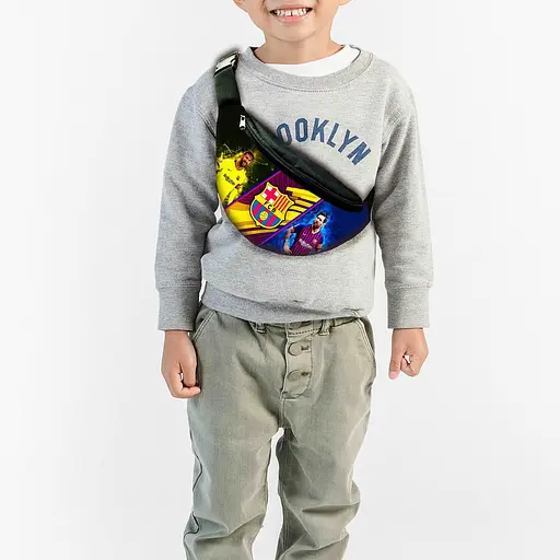 Сумка-бананка  Ліонель Мессі "Барселона" з принтом, 32х15см, дитяча, молодіжна (00119)