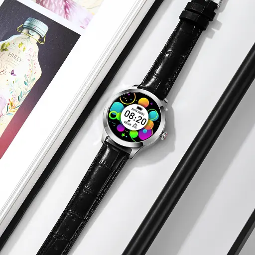 Смарт-часы Skmei S241 кожаный ремешок Silver Black, S241-LSI (16692) - фото 2