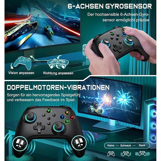 Переключатель беспроводного контроллера ALEEMTRY Pro Controller с функцией RGB Light/Programmable/Ake - фото 3