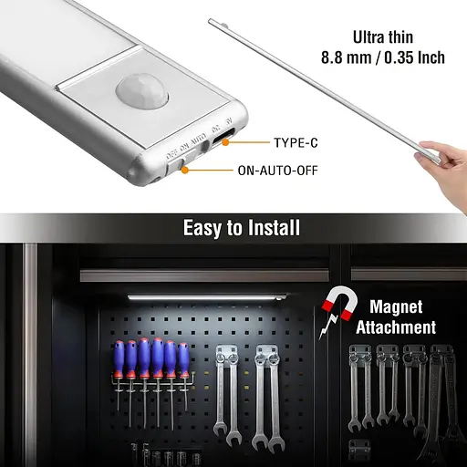 Ссвітильник EverBrite Under Cabinet Lighting 70 світлодіодіодів бездротовий датчик руху - фото 4