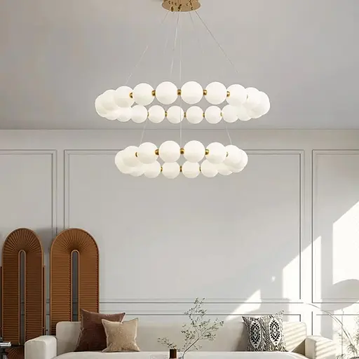 Люстра из серии Mysa Pearl Ø 40+60 см на 3 световых режима | Ст. 77068-600+400 | Line F - фото 5