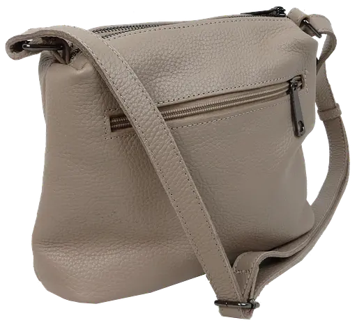 Женская кожаная сумка через плечо Borsacomoda бежевая sum0028735 - фото 7