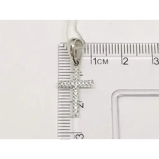 Золотий хрестик Харківська ювелірна фабрика з фіанітами. 11521-БЕЛ - фото 4