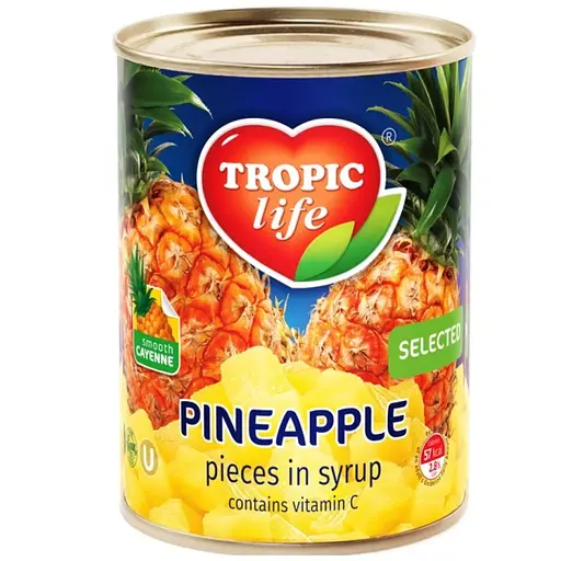Уценка. Ананас кусочками в сиропе Tropic Life 540 г