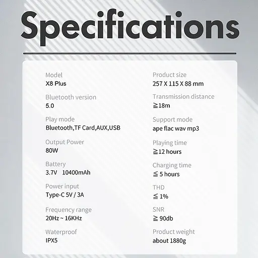 Колонка бездротова акустика Xdobo X8 Plus 80W - фото 3