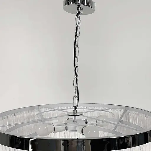 Підвісна 3-х ярусна люстра в хромованому корпусі у 3-х розмірах | Арт. MJ 195 Silver+WT | Line F - фото 2