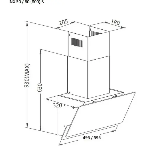 Витяжка похила Pyramida NX 60 (800) B GBL [142779] - фото 8