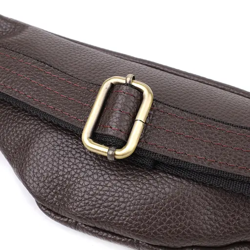 Модна сумка бананка для чоловіків із зернистої натуральної шкіри SHVIGEL 29х11х4,5 см sum0027466 - фото 5