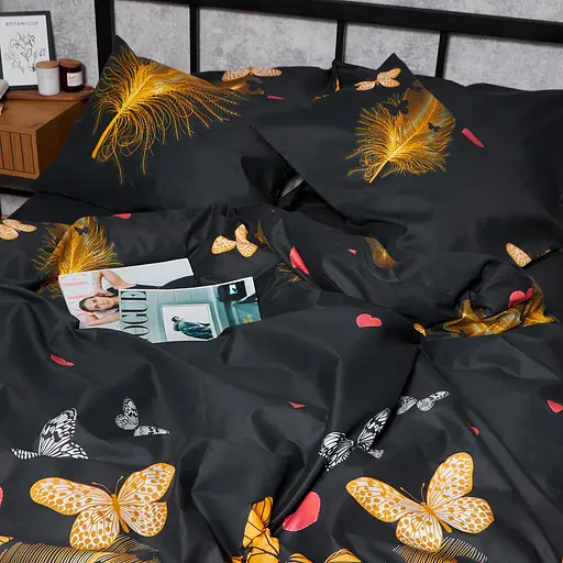 Пододеяльник Moon&Star Микросатин Premium Golden Flutter Двуспальный 175x210 см - фото 4