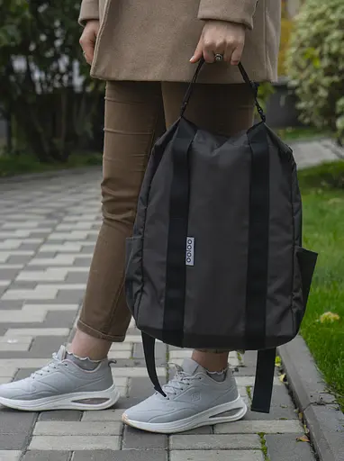 Рюкзак-антикрадій OOLOO Кенгуру mini 40x30x12 см,  антрацит 2700 - фото 6