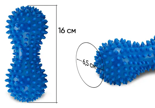 Массажный мячик EasyFit Goober с шипами синий (EF-1072-BL) - фото 3