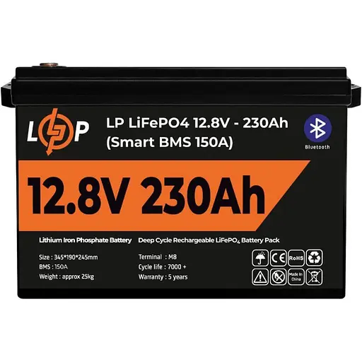 Акумулятор LogicPower LiFePO4 Smart BT 12V 12.8V/230Ah/2944Wh Smart BMS 150А (20199) [109293] - фото 4