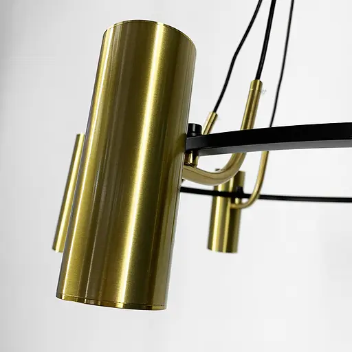 Подвесная латунная люстра ZION на 8 спотов Line.F MJ 129/8 BK+AB - фото 5