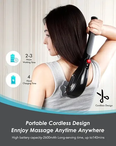 Масажер ручний для тіла B-6 + 5 насадок (Чорний) - фото 2