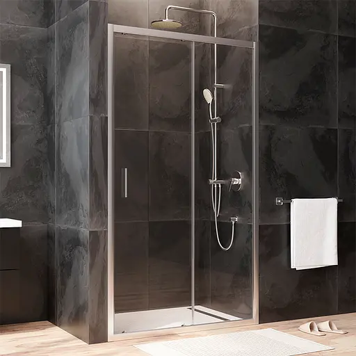 Душевые двери AM.PM Gem 110x195 см стекло прозрачное хром матовый W90UG-110-1S-195MT, прозрачный, хром матовый - фото 2