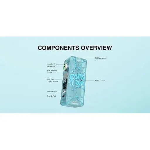 Электронная сигарета Lost Vape Centaurus N100 100W with Centaurus Sub Ohm Tank 5ml Kit Blue Waves (17426) - фото 3