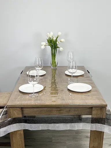 Скатертина силіконова з чорно-срібною стразовою стрічкою 380х170 см - фото 3