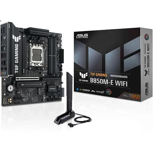 Материнська плата Asus TUF Gaming B850M-E WIFI sAM5 B850 4xDDR5 M.2 HDMI DP WiFi BT mATX - фото 8