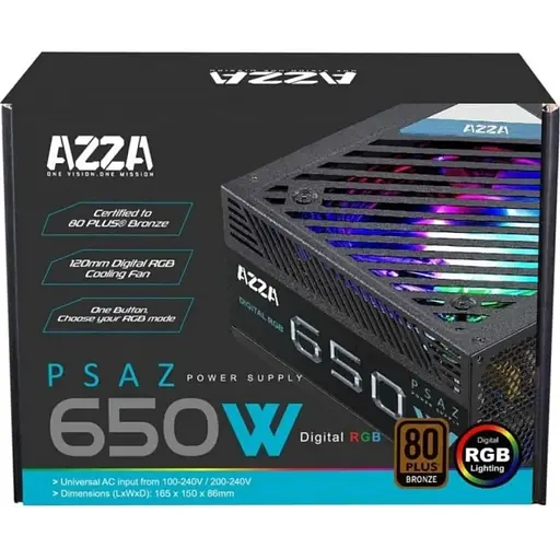 Блок живлення Azza 650W ARGB (PSAZ-650W-RGB) [141293] - фото 4