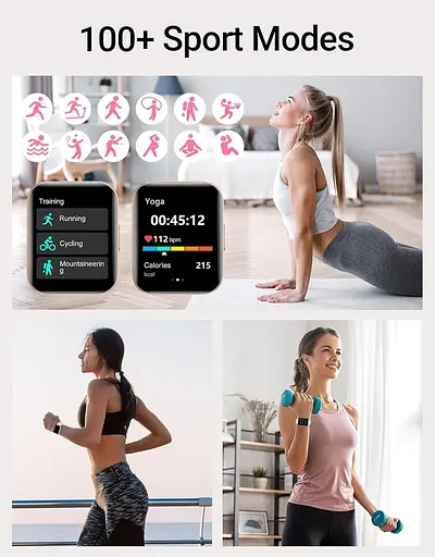 Розумний годинник, 1,85-дюймовий розумний годинник, цифровий годинник, рожеві - фото 7