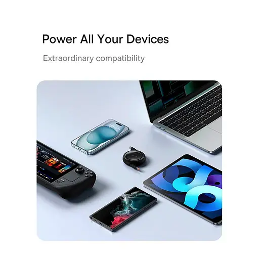 Кабель Baseus Free2Draw Mini Retractable Charging Cable Type-C to Type-C 100W 1m Galaxy Blue - фото 8