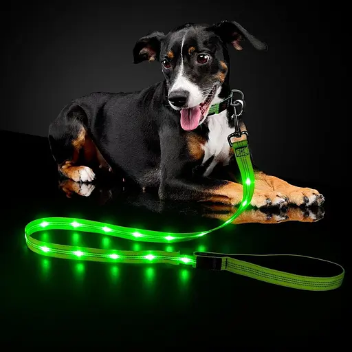 Sugiifamy 5 футів повідець для собак, що світиться, що світиться в темряві світлодіодний повідець для собак світловідбиваючі ліхта